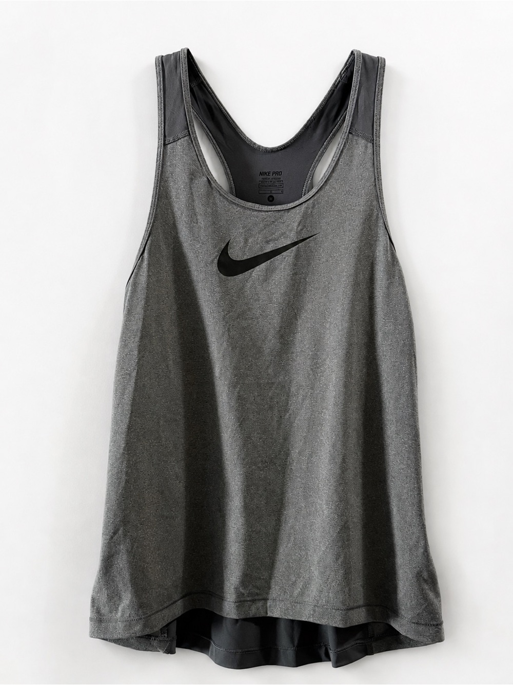 Nike Pro Dri-FIT Women’s Large Gray Racerback Training Tank Swoosh